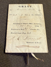 1846 GEORGIA DEED - 40 ACRES - CHEROKEE (NOW LUMPKIN) COUNTY (26-117) picture