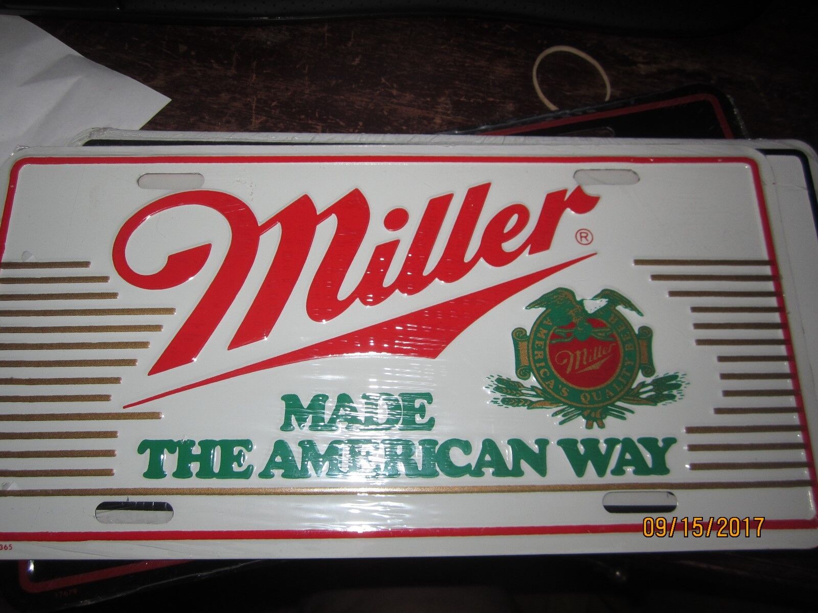  MILLER BEER MADE THE AMERICAN WAY FULL SIZE  LICENSE  PLATE  