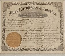 1908 - Royal Neighbors Of America Social Membership Certificate picture