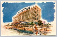 c1976 Nile Hilton Hotel & River Nile Felucca Boats Cairo Egypt Postcard picture