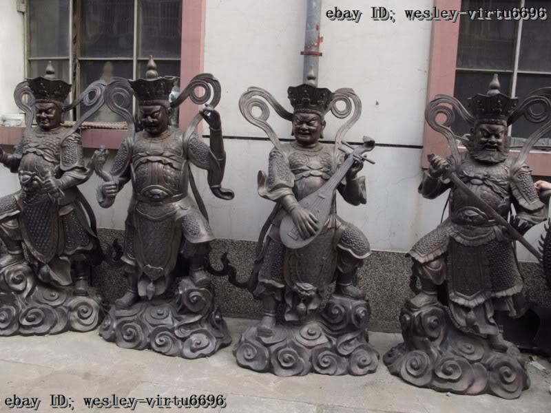 72 China Bronze Copper Four Heavenly Kings God Diamond warrior guards Buddha Set