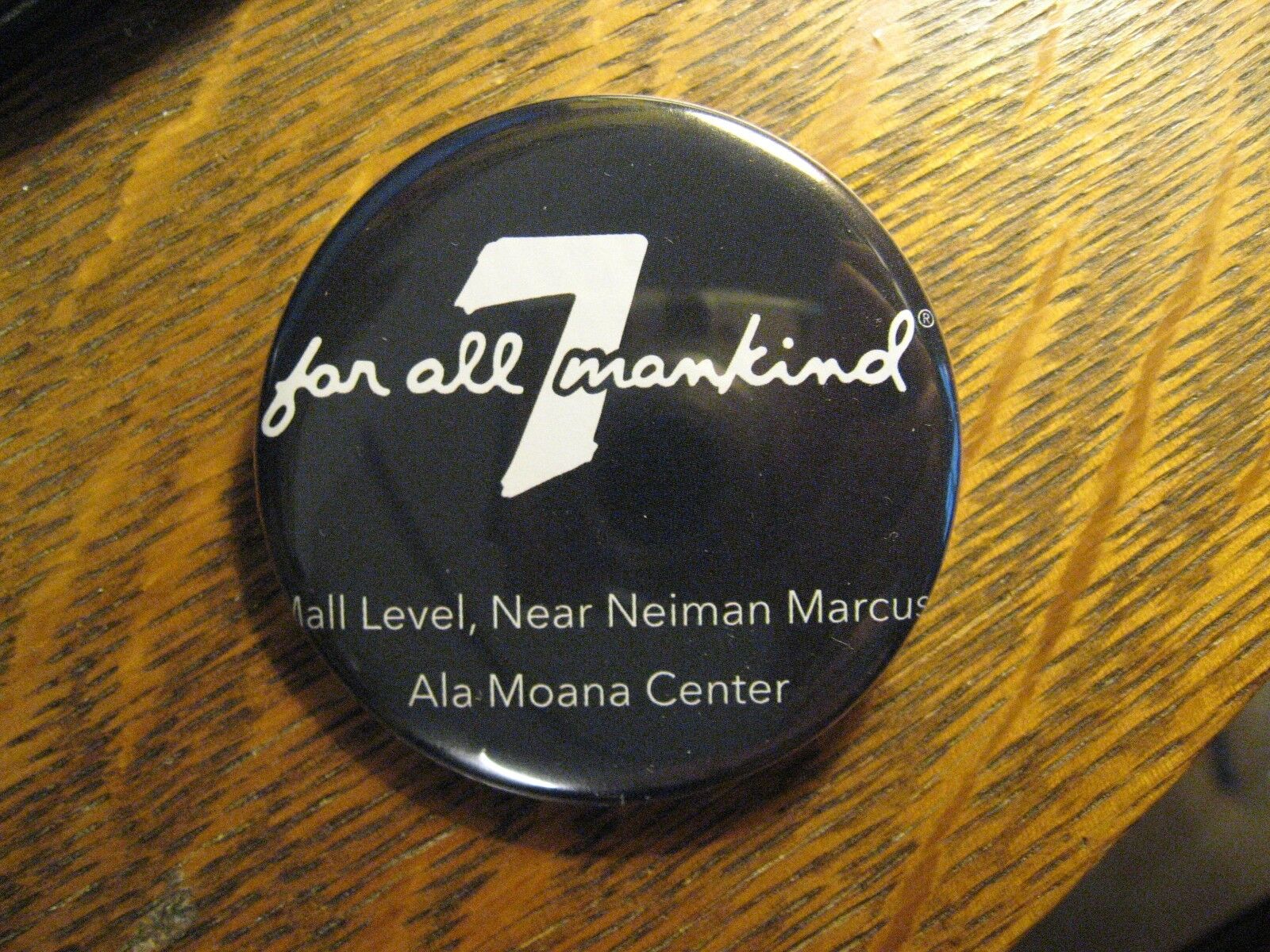 Seven 7 For All Mankind Ala Moana HI Advertisement Logo Pocket Lipstick Mirror 