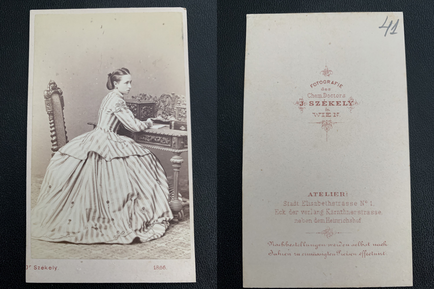 Szekely, Vienna, Josi von Rosenfeld born Buchental Vintage Albumen Print. CDV. 