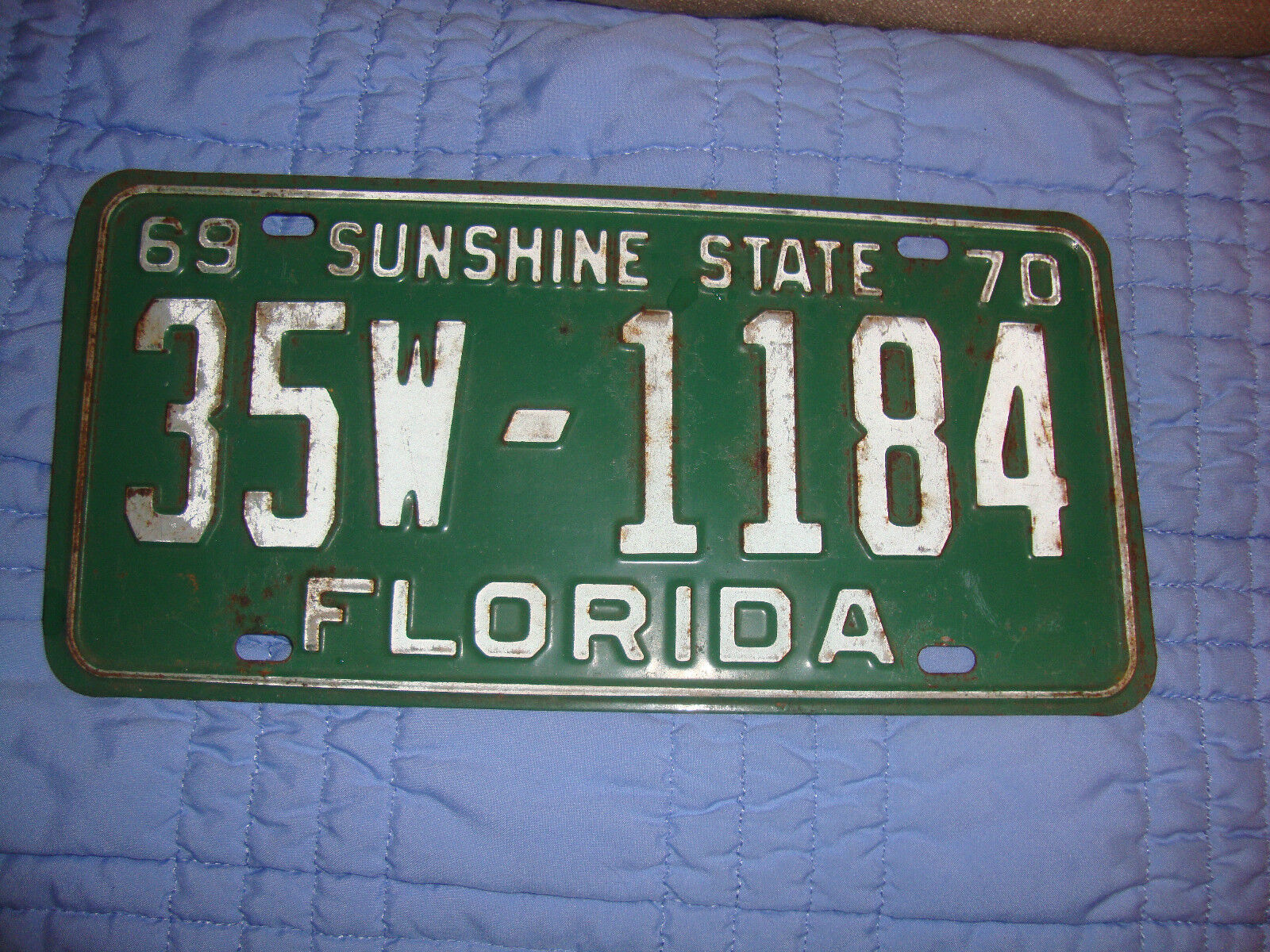  FLORIDA FL LICENSE PLATE 1969 69 1970 70 Collectable Antique 35W-1184