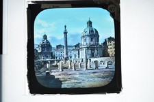 Rome Trajan Forum Column Churches Hand-Tinted Lantern Slide c1900s picture