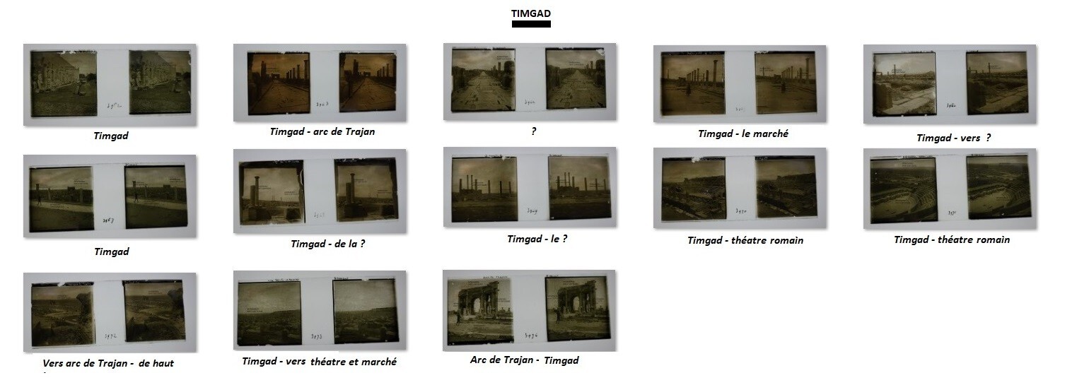 Timgad Algeria 13 Glass Plates c1910 Photos Trajan's Bow Theatre Market...