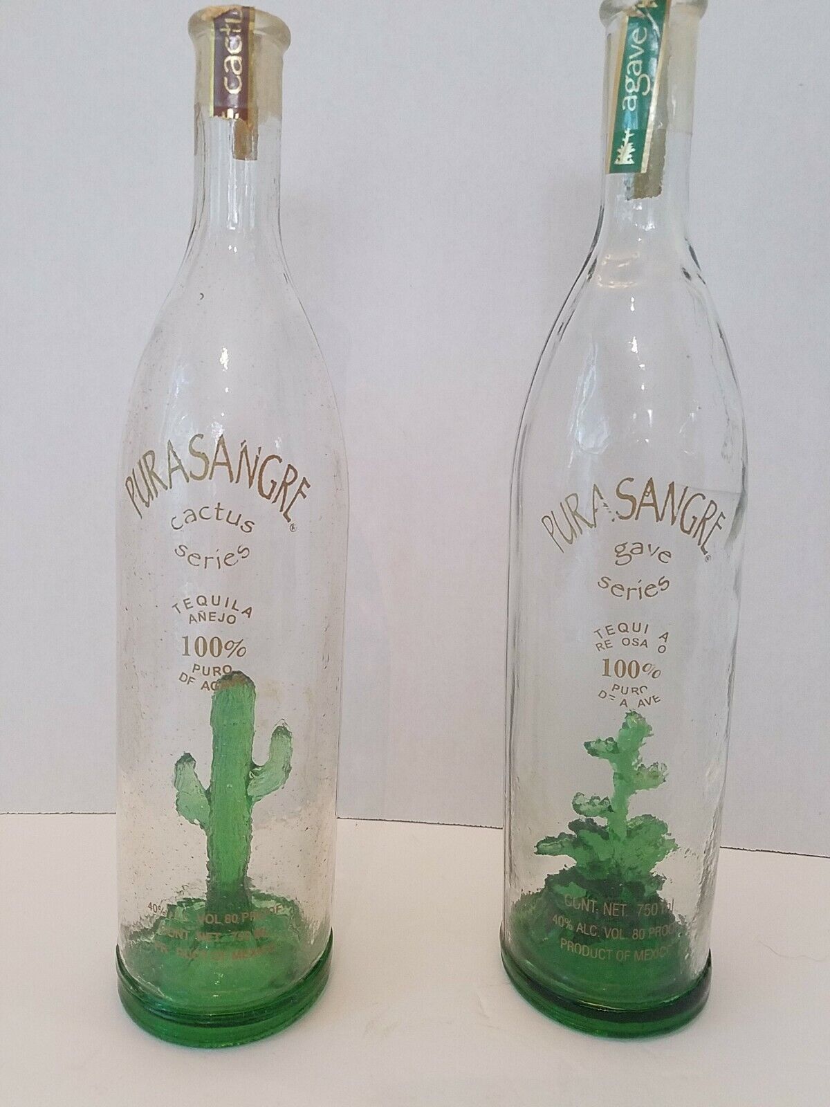 Purasangre Cactus Series, 2 Catus Including The Agave. Hand Blown