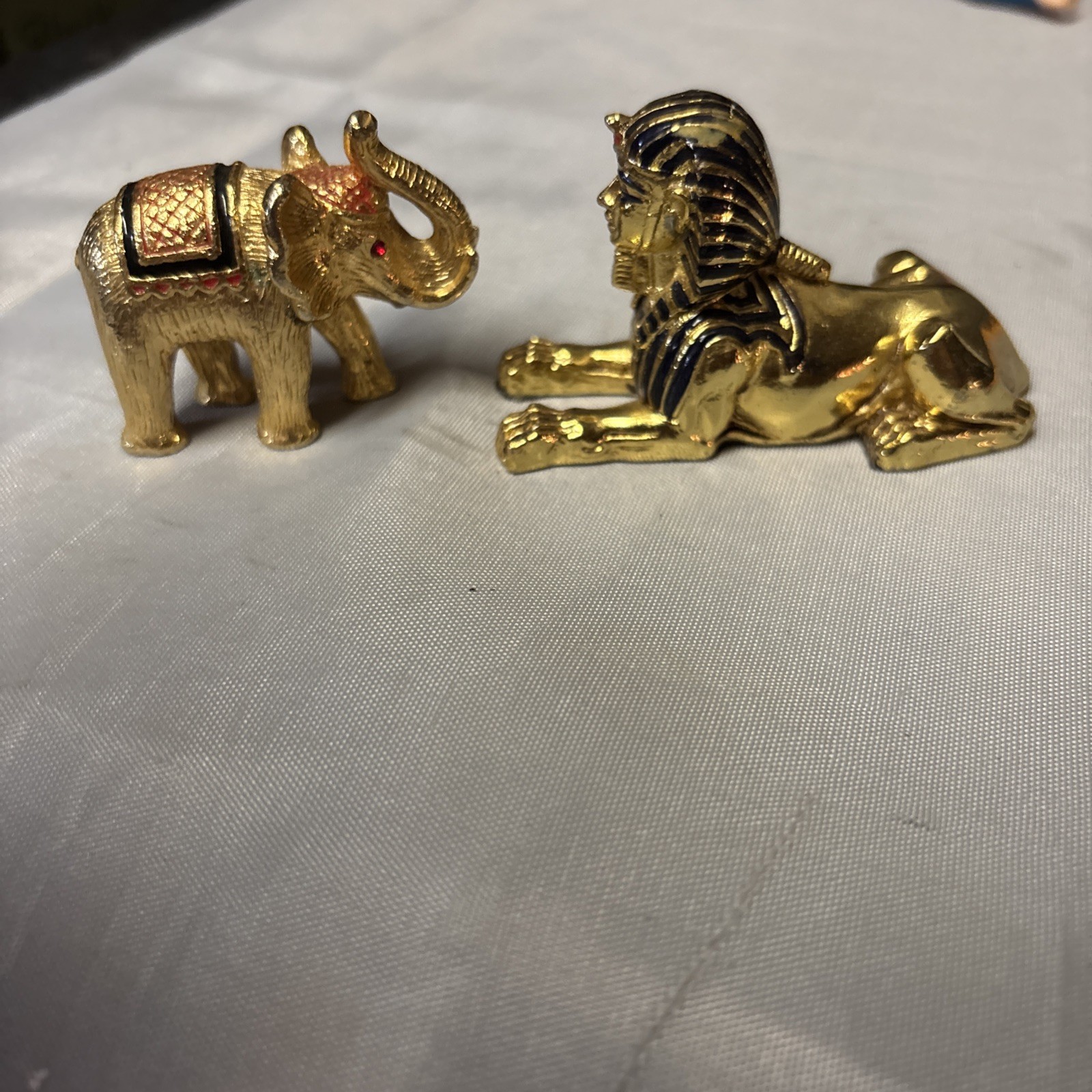 Sphinx Pharaoh & Elephant Egyption Metal Figures Sphinx Pharaoh & Elephant Egyption Metal Figures