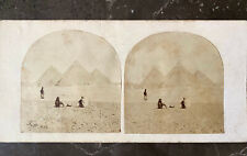 484 Early 1856 EGYPT Francis Frith GREAT PYRAMID GIZA Stereoview Photo PIONEER  picture