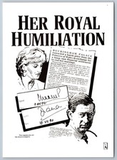 Her Royal Humiliation Princess Diana 1996 Signed Artist Postcard Headline Ltd Ed picture