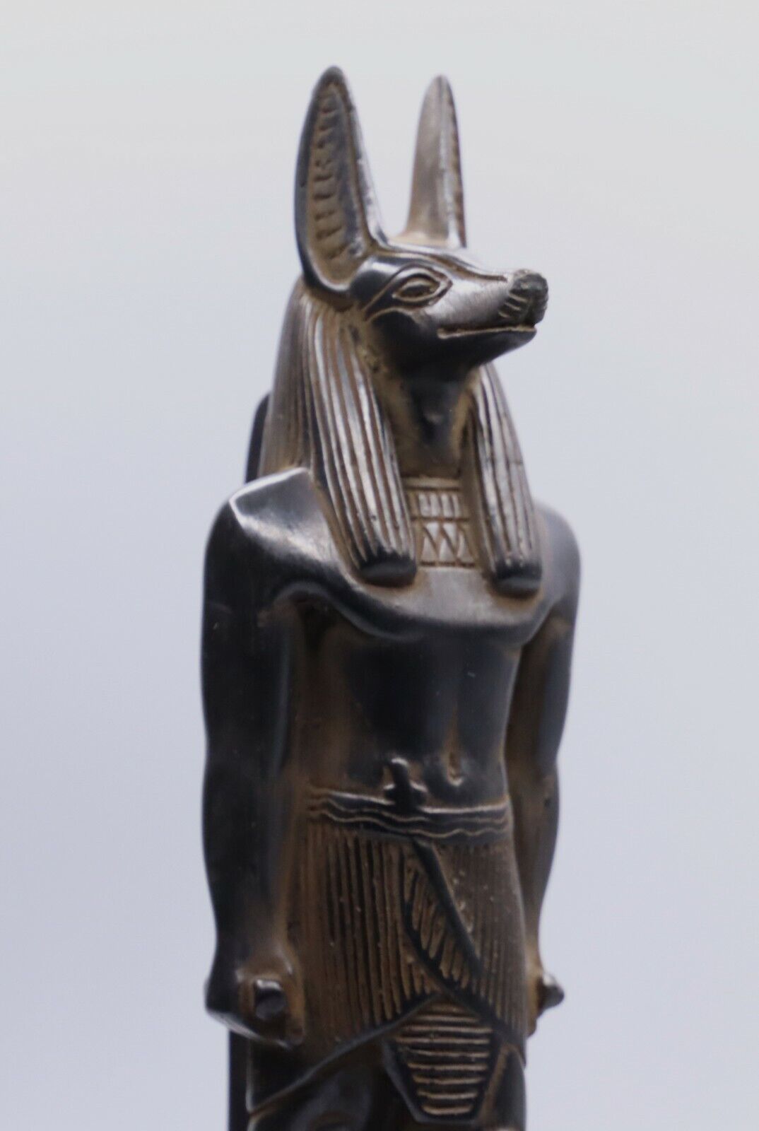 ANCIENT EGYPTIAN STATUE ANTIQUES ANUBIS GOD DEITY EGYPT BLACK STONE BC