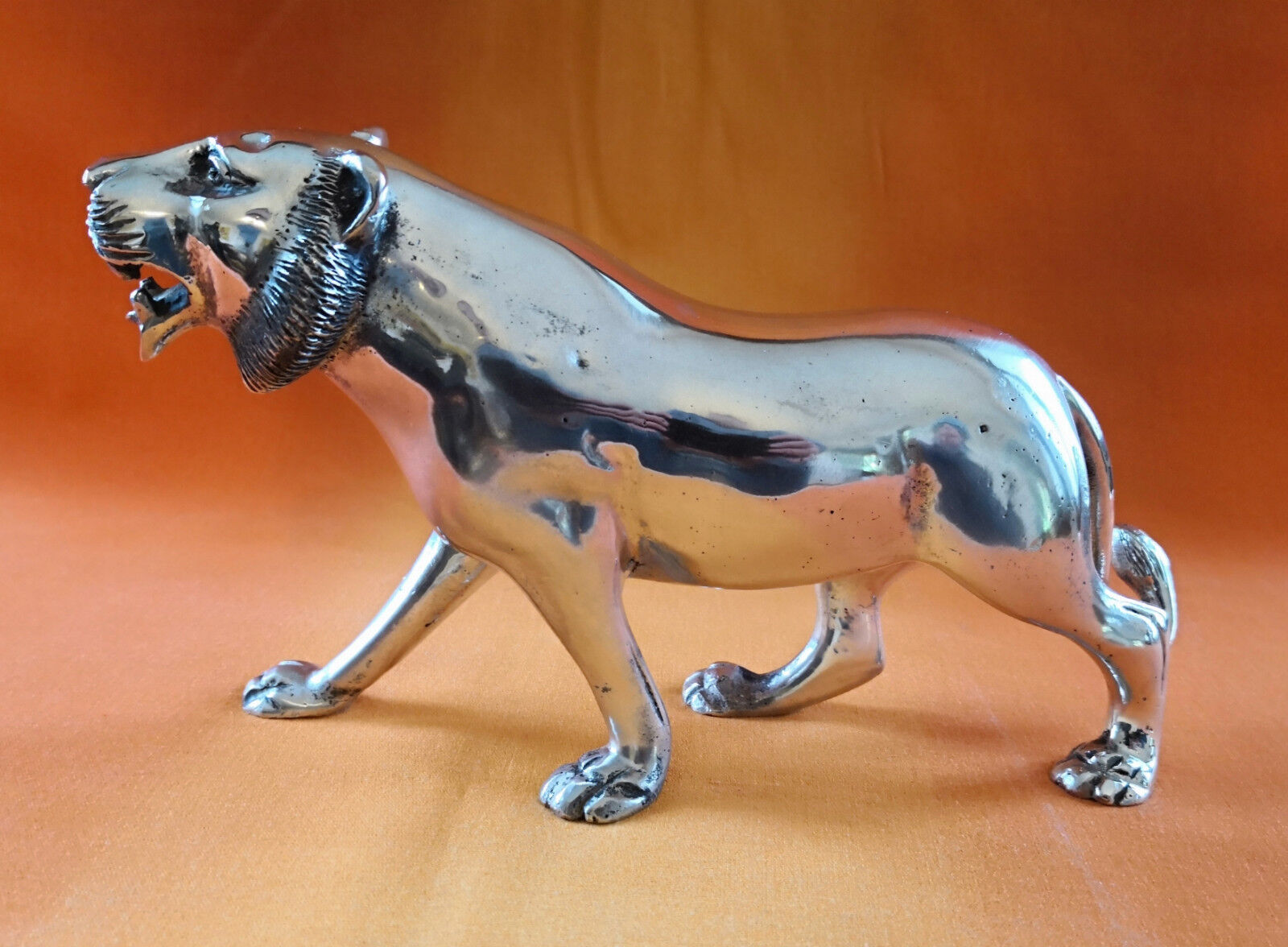 Young LION silver vintage sculpture Egyptian sterling - Cairo Egypt 1950 ca.