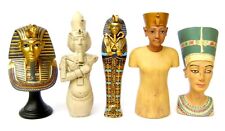 5 Ancient Egyptian Pharaoh Tutankhamun Gold Mask Coffin Akhenaten Nefertiti Bust picture