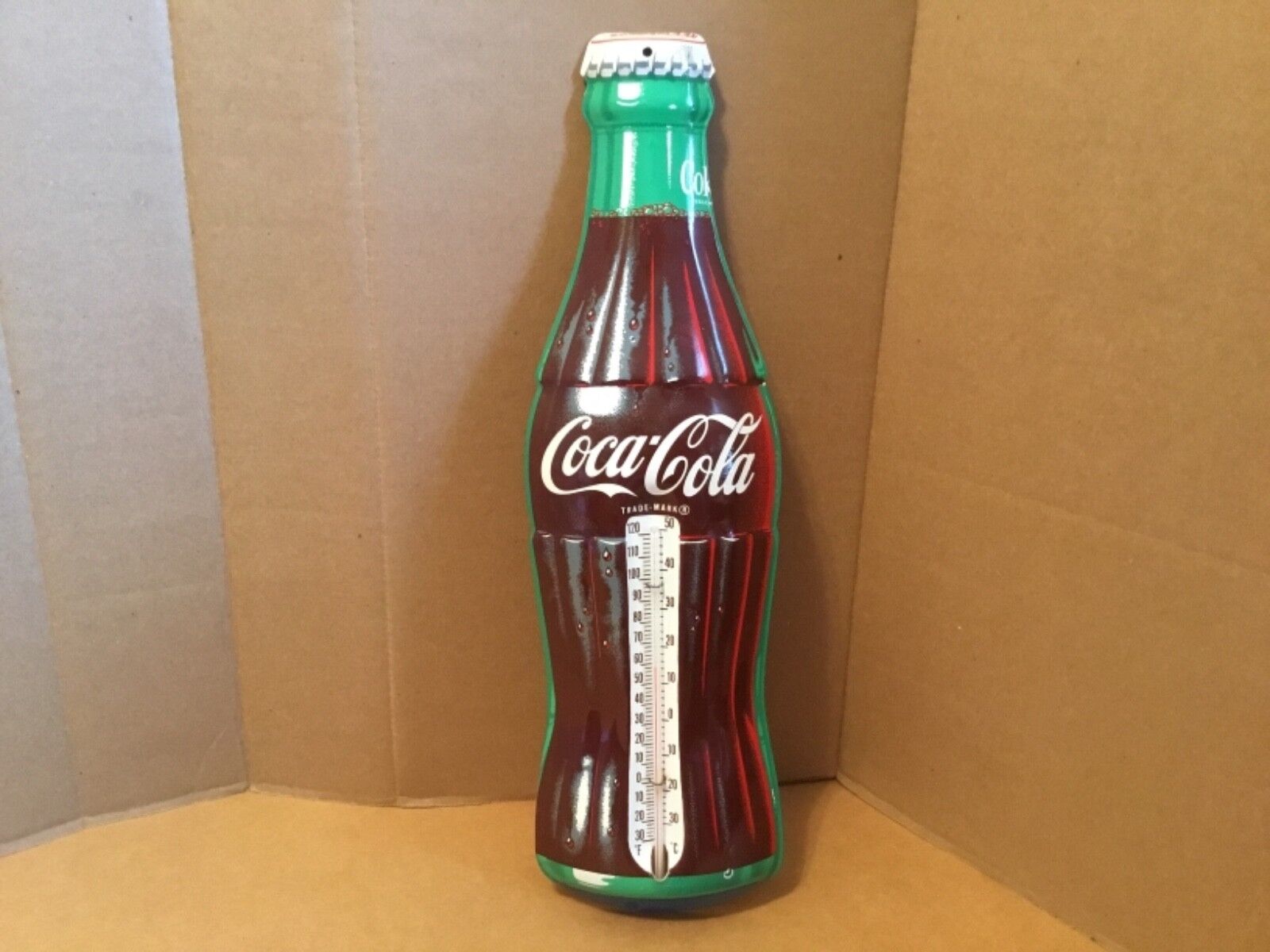 COCA-COLA BOTTLE THERMOMETER 17” M.C.A. MADE IN U.S.A. 