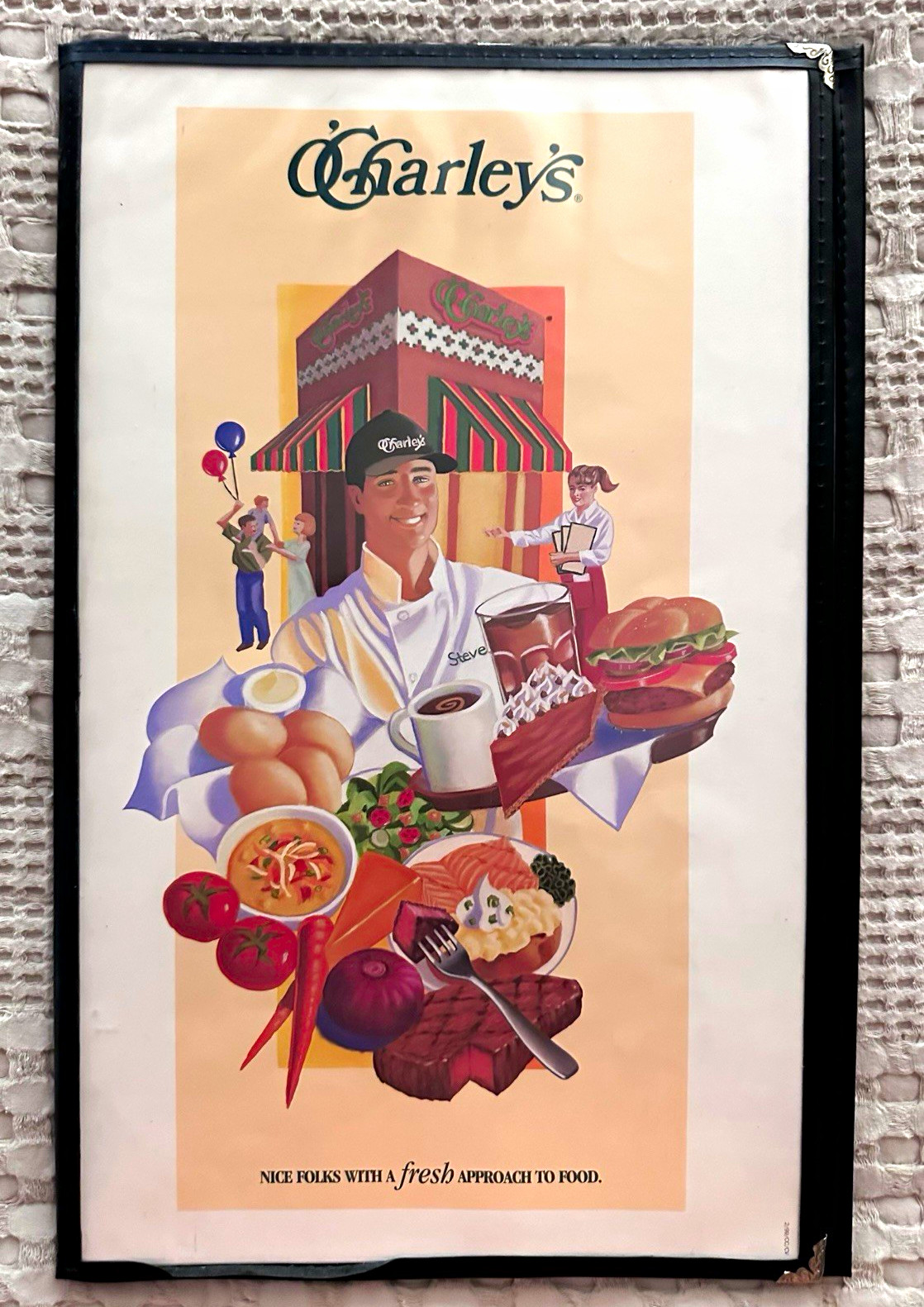 Vintage 1990s O'Charley's Restaurant Menu Fold Out Lunch Sunday Brunch Cover