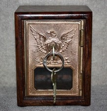 Antique USPS P O Post Office box Postal Box Door Bank With Key picture