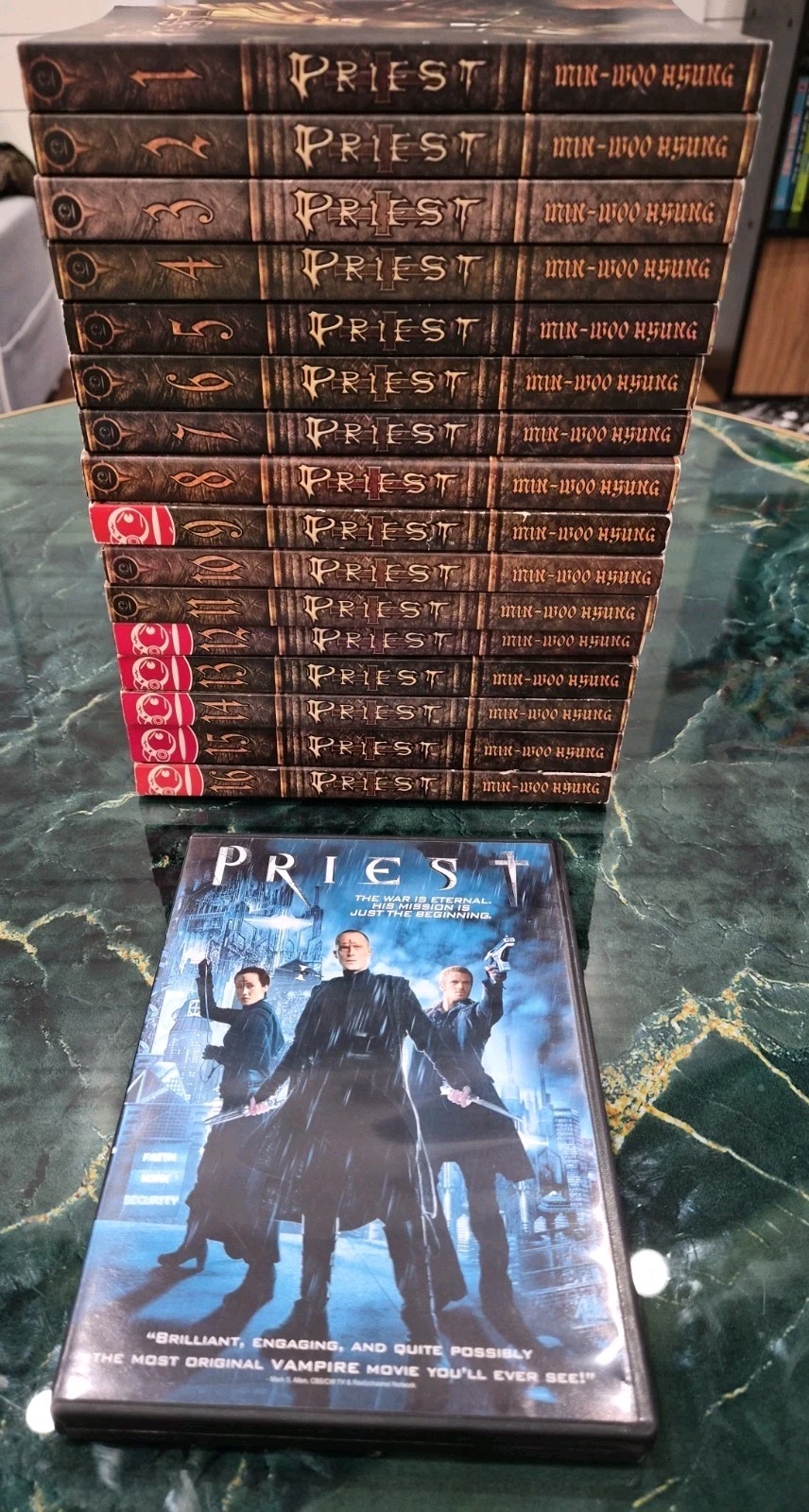 Priest Manga Complete Series Vol 1-16 Min-Woo Hyung Tokyopop + Feature Film DVD Priest Manga Complete Series Vol 1-16 Min-Woo Hyung Tokyopop + Feature Film DVD