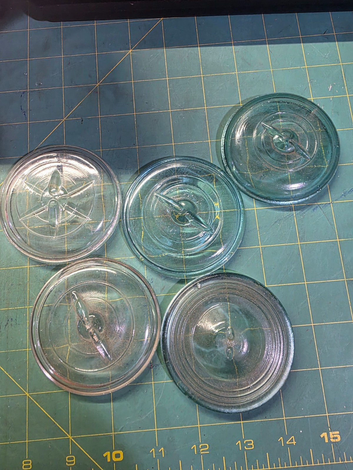 GLASS LIDS FOR WIRE BALE JARS  FITS  BALL-IDEAL-ATLAS CANNING JARS