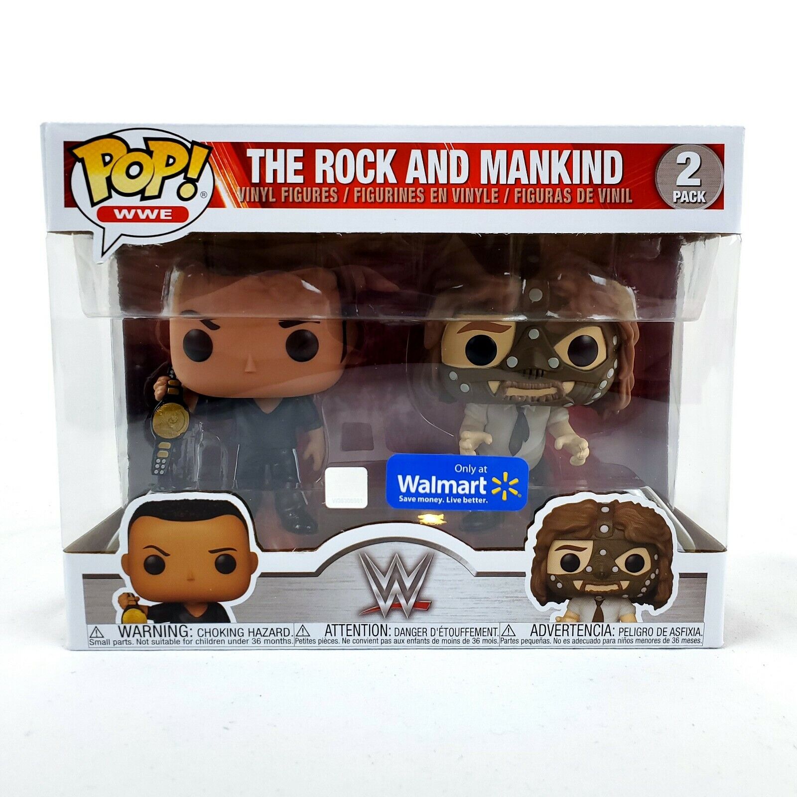 Funko Pop WWE - The Rock vs Mankind - Walmart Exclusive NIB IN HAND