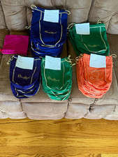Crown Royal Drawstring Advertising Bag Lot Purple Green Orange Pink Distillery picture