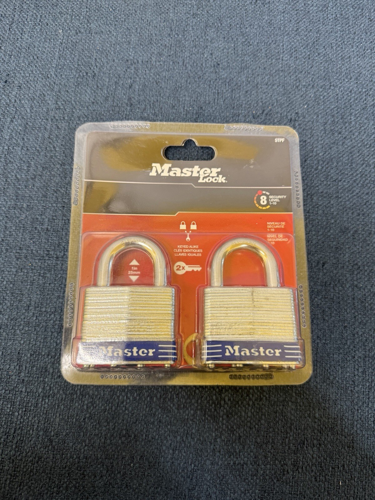 Master Lock 5TPF Heavy Duty Keyed Alike Padlocks 2-Pack New Sealed
