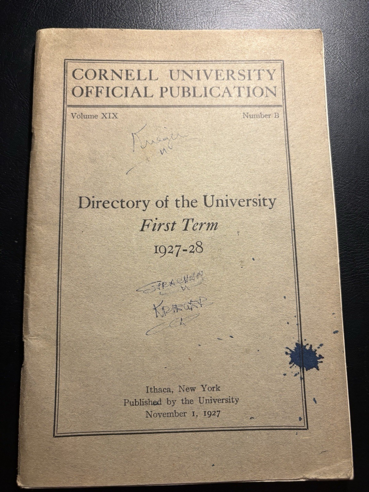 1927 Cornell University Directory First Term Roster Ithaca NY Genealogy ...