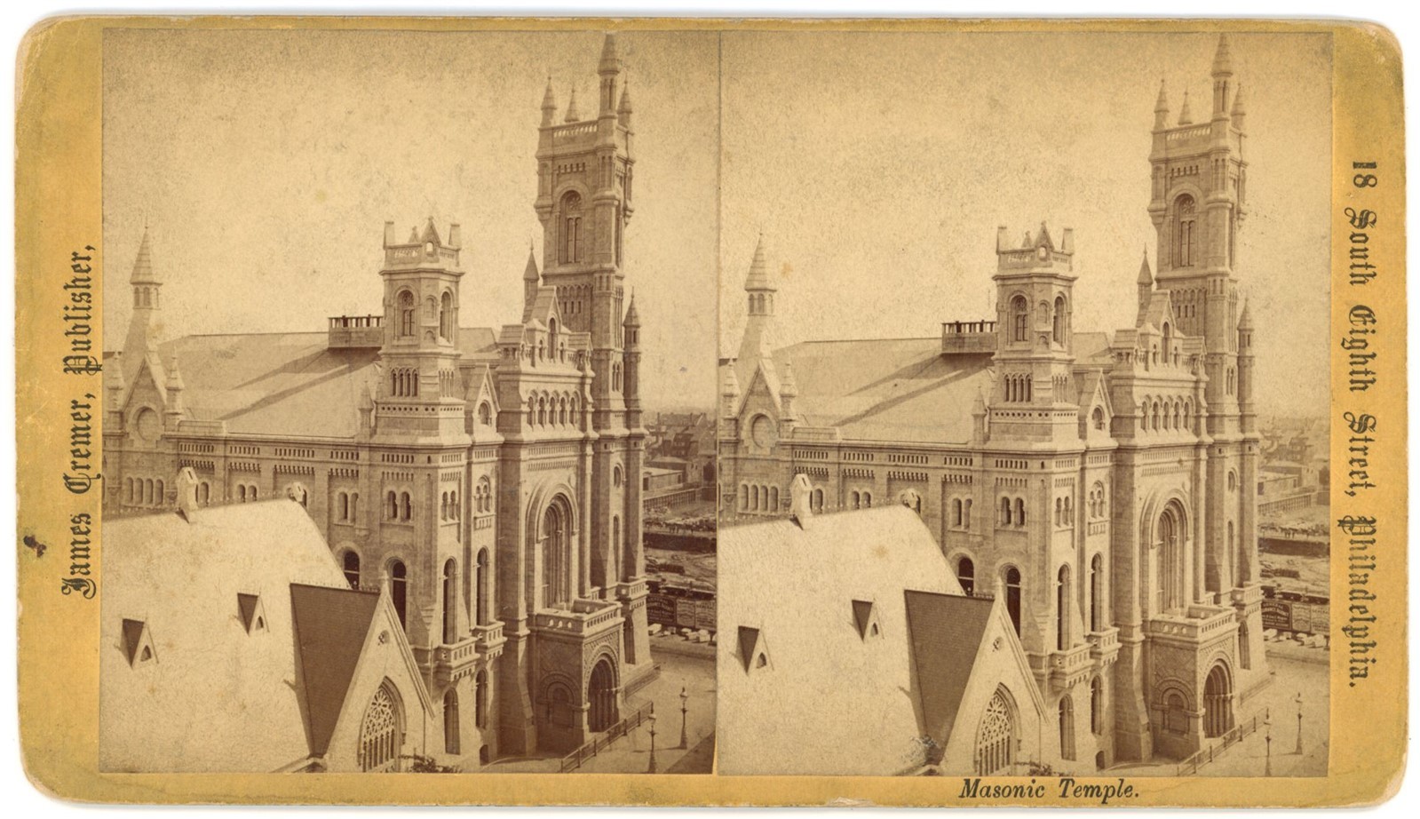 PHILADELPHIA STEREOVIEW - Masonic Temple - James Cremer 1880s PHILADELPHIA STEREOVIEW - Masonic Temple - James Cremer 1880s