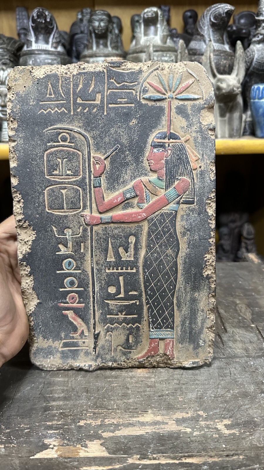 Rare Ancient Egyptian Antique Unique Plate Goddess Seshat Pharaonic Egyptian BC Rare Ancient Egyptian Antique Unique Plate Goddess Seshat Pharaonic Egyptian BC
