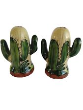 CATUS CLAY POTTERY SALT & PEPPER SHAKERS  MEXICO 4