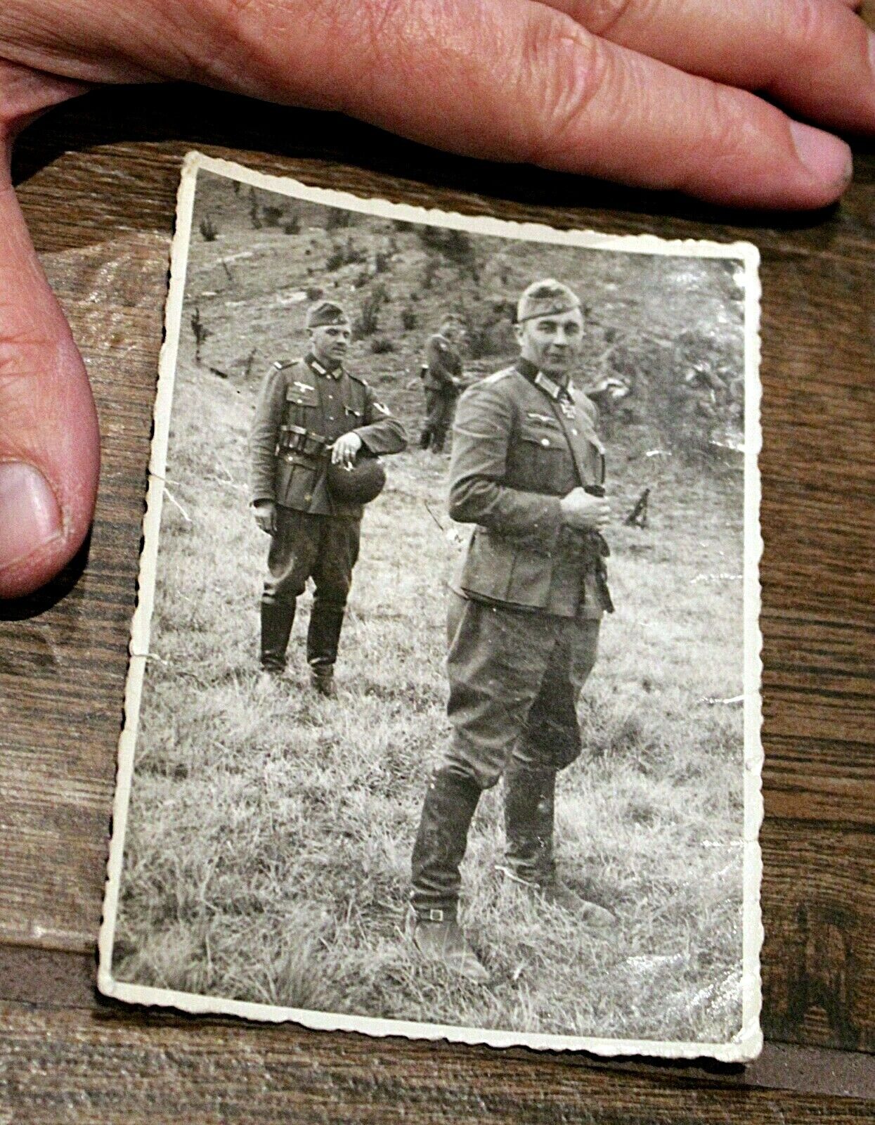 RARE ORIG. GERMAN WWII WW2 PHOTO UNKNOWN KNIGHT\'S CROSS HOLDER ARMY LEUTNANT