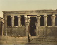 Edfu. Les columns de Pronaos.  Vintage Photochromy PZ, Egypt Photochromy, picture
