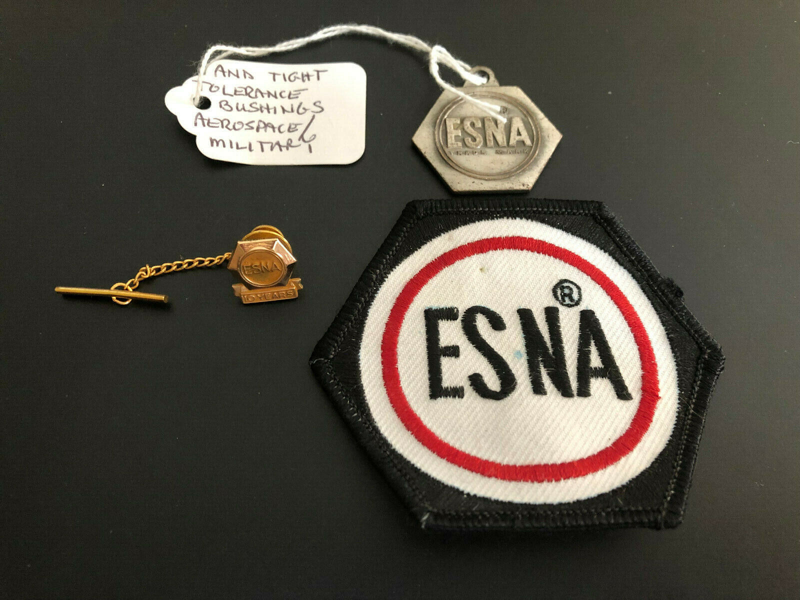 Vintage ESNA Advertising Fob Medal Pin Patch - Aerospace & Military Products