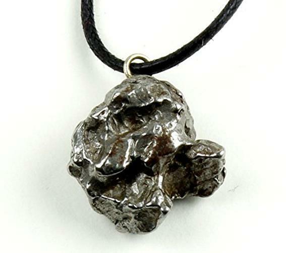 Dancing Bear Authentic Meteorite Pendant Necklace, Treasure Chest Box, Real 