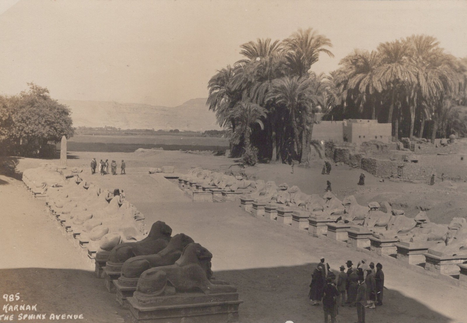 Karnak Egypt Avenue of Sphinxes tourists 1926 antique vintage - Original Photo Karnak Egypt Avenue of Sphinxes tourists 1926 antique vintage - Original Photo