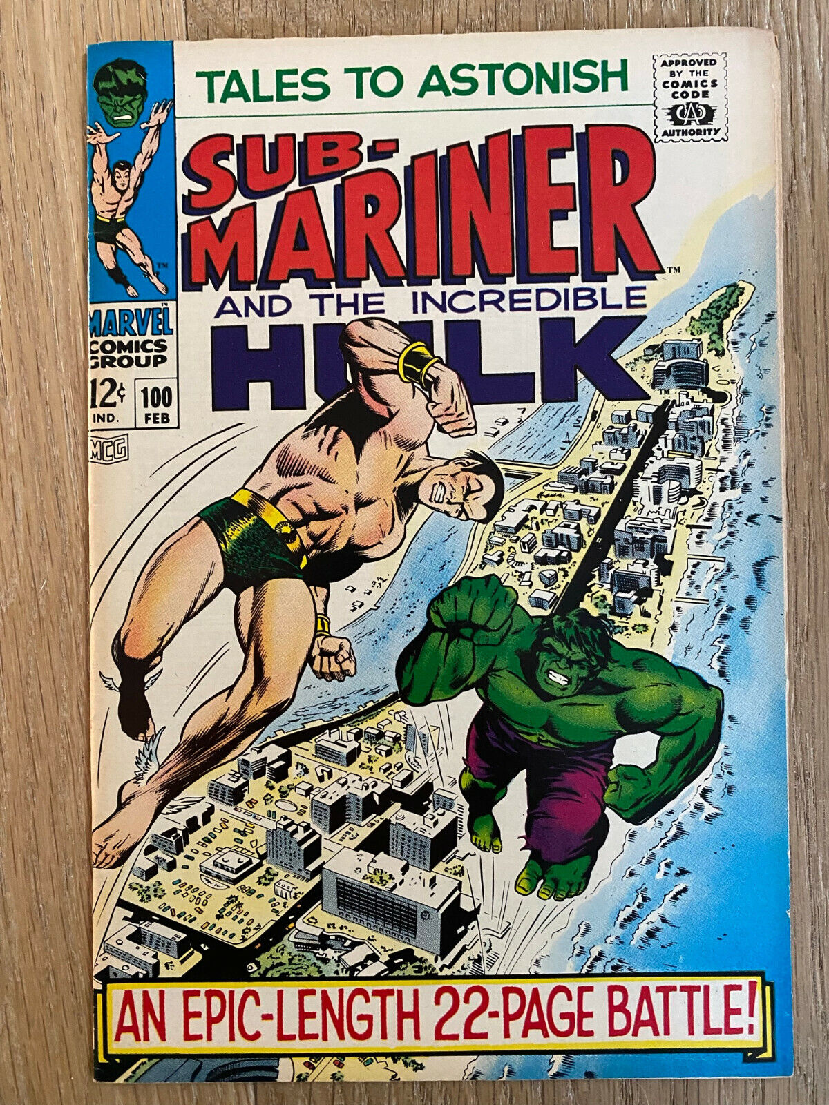 TALES TO ASTONISH #100 HULK AND SUB-MARINER (1968, Marvel)