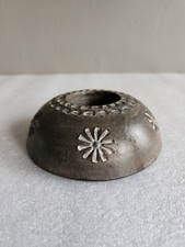 Vintage Art Studio Pottery Candle Holder •Star Motifs & Inlaid Details on Top 4⅞ picture
