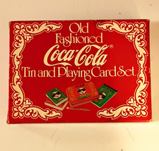 Coca-Cola Old Fashioned Advertising Tin w/ Playing Cards - Excellent ondition  picture