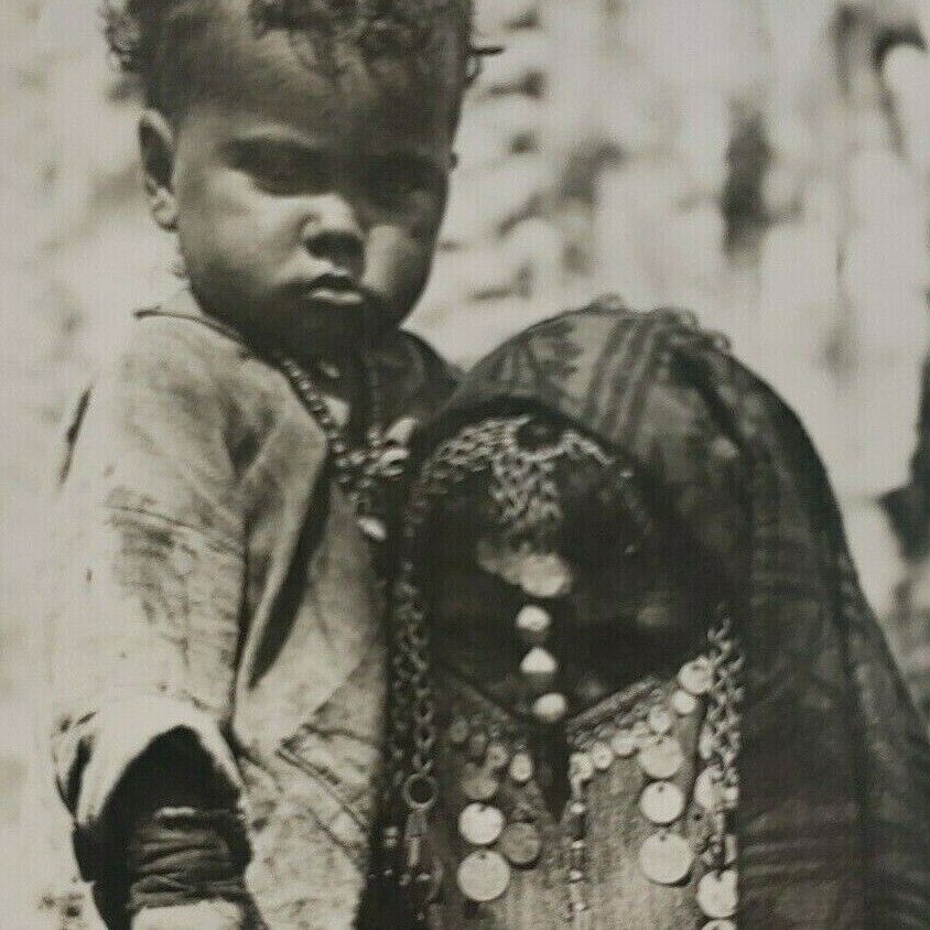 Egyptian Bedouin Nomadic Native Tribe Woman Child Portrait 1940s Egypt Photo 92