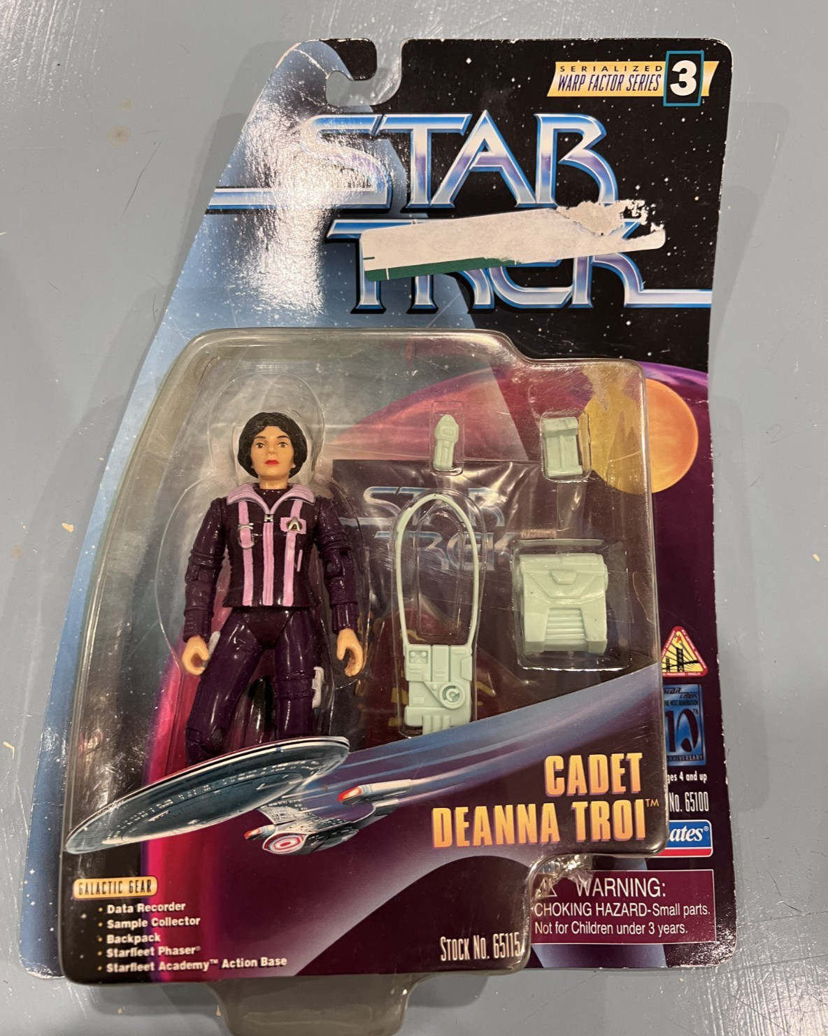 Star Trek Cadet Deanna Troi Figure Warp Factor Series 3 Playmates 1997 Sealed
