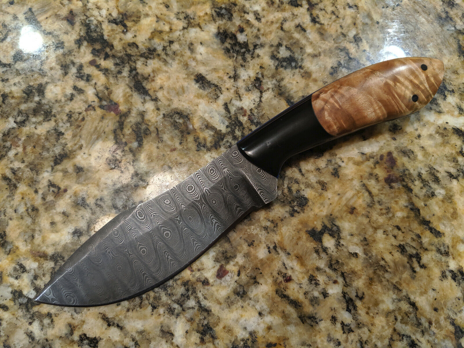 Backwoods Custom Knives Bill Akers Midwest Big Game Hunter Damascus Knife