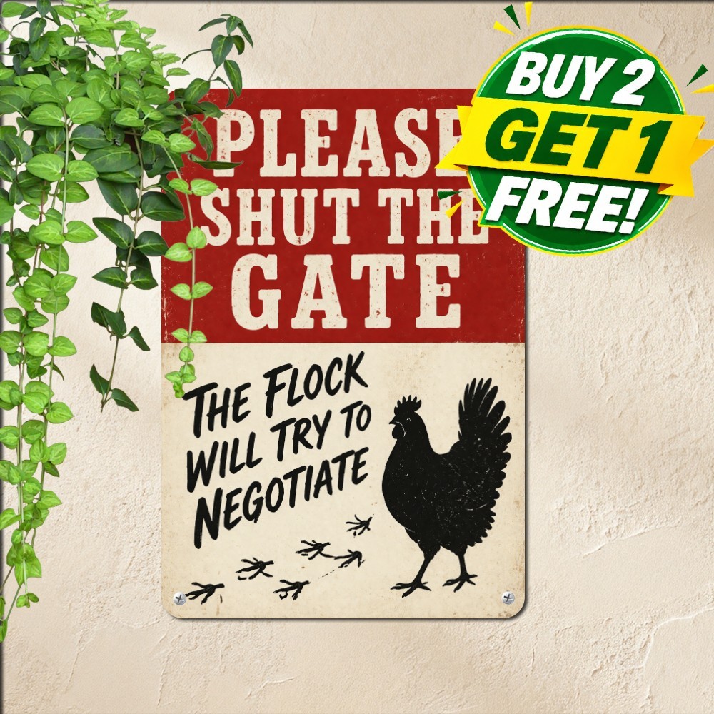 Please Keep Gate Closed Farm Sign Funny Country Livestock Metal Tin Plaque Please Keep Gate Closed Farm Sign Funny Country Livestock Metal Tin Plaque