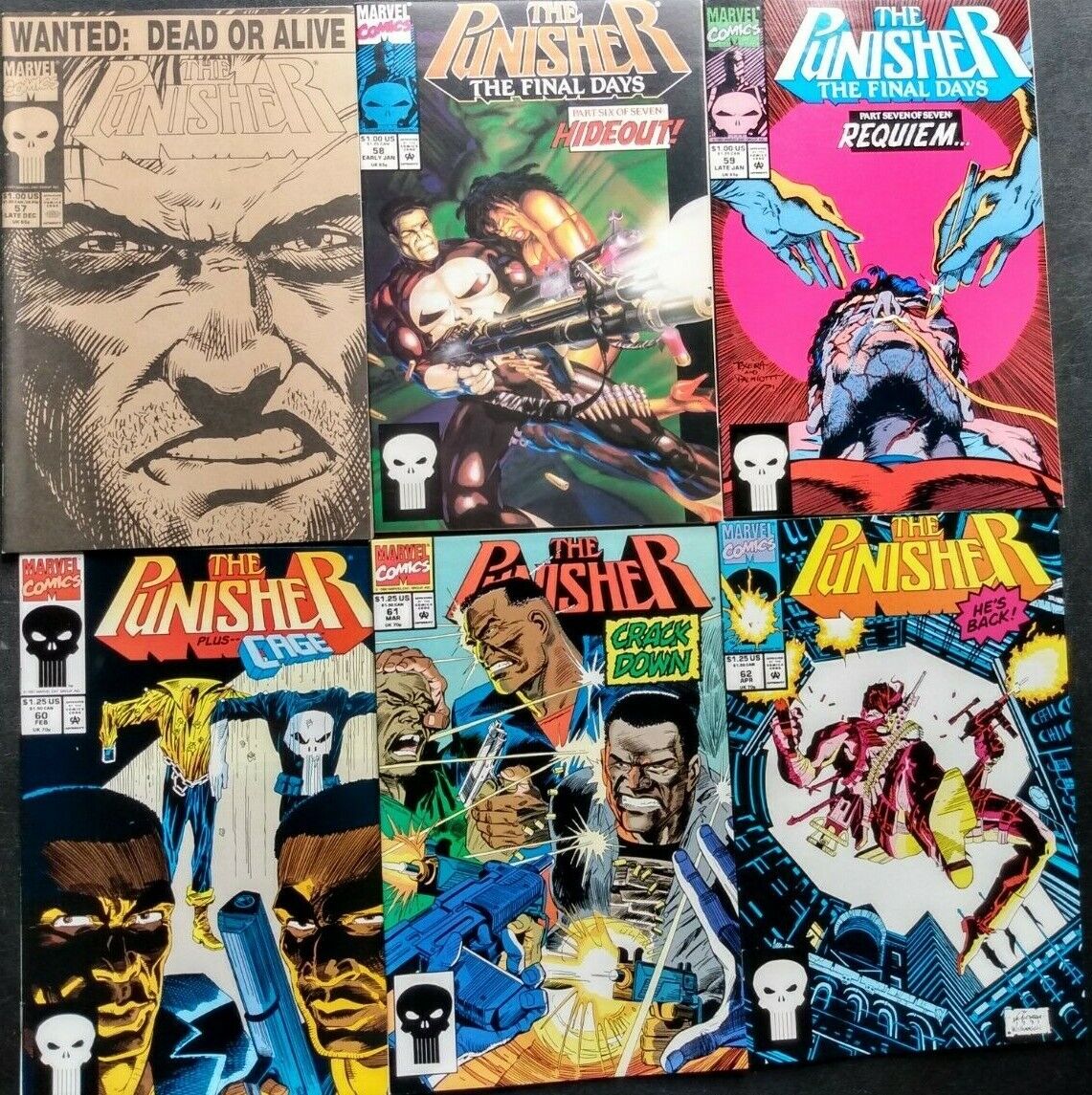 The Punisher #57 #58 #59 #60 #61 #62 Marvel 1991/92 Comic Books