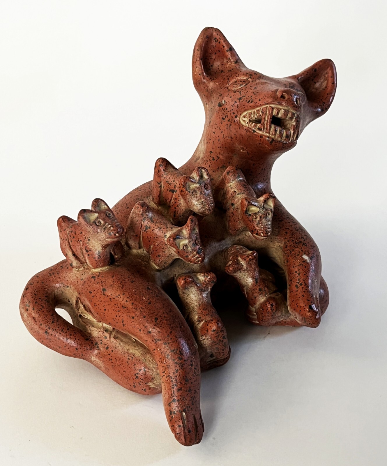PRE-COLUMBIAN MEXICAN PERRO DE COLIMA DOG WITH PUPS XOLO XOLOITZCUINTLE ...