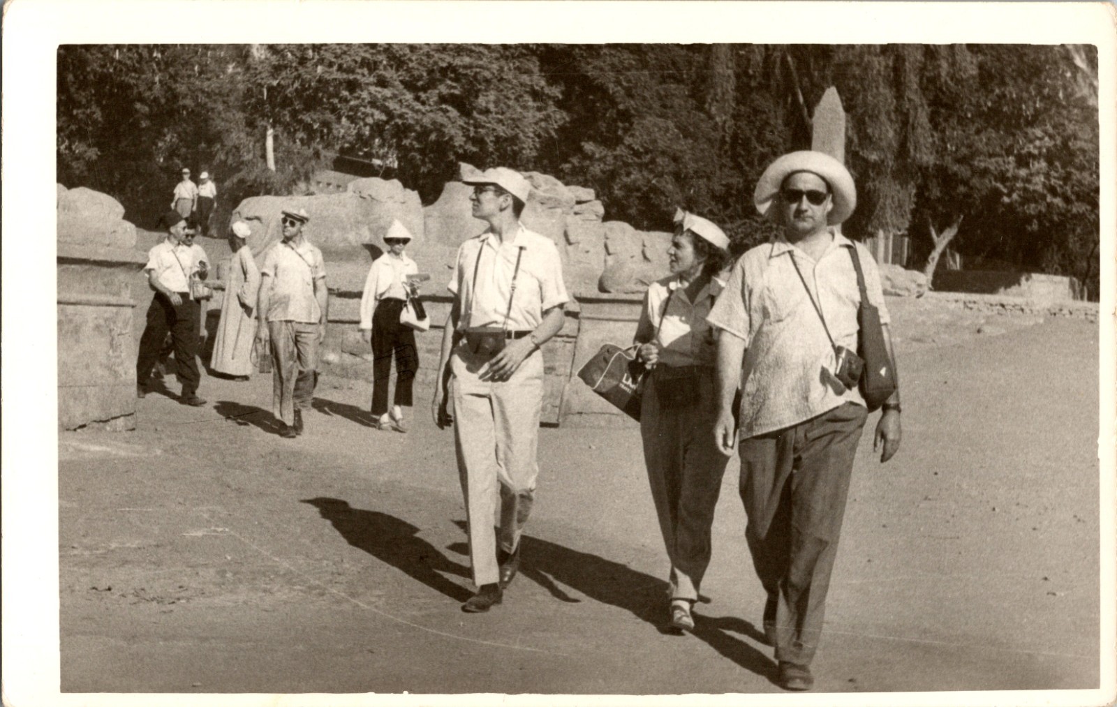 1950s American Tourists Karnak Temple Luxor Egypt Original Photo Sphinxes 1950s American Tourists Karnak Temple Luxor Egypt Original Photo Sphinxes