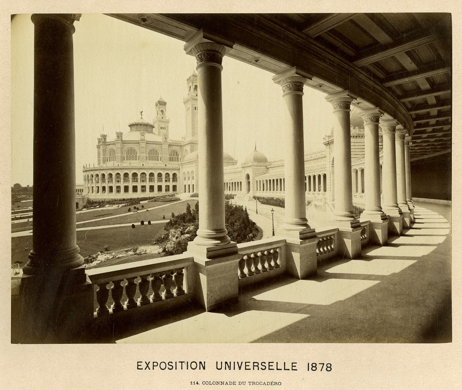 Paris, Universal Exhibition of 1878, Colonnade du Trocadero Vintage Albumen pr