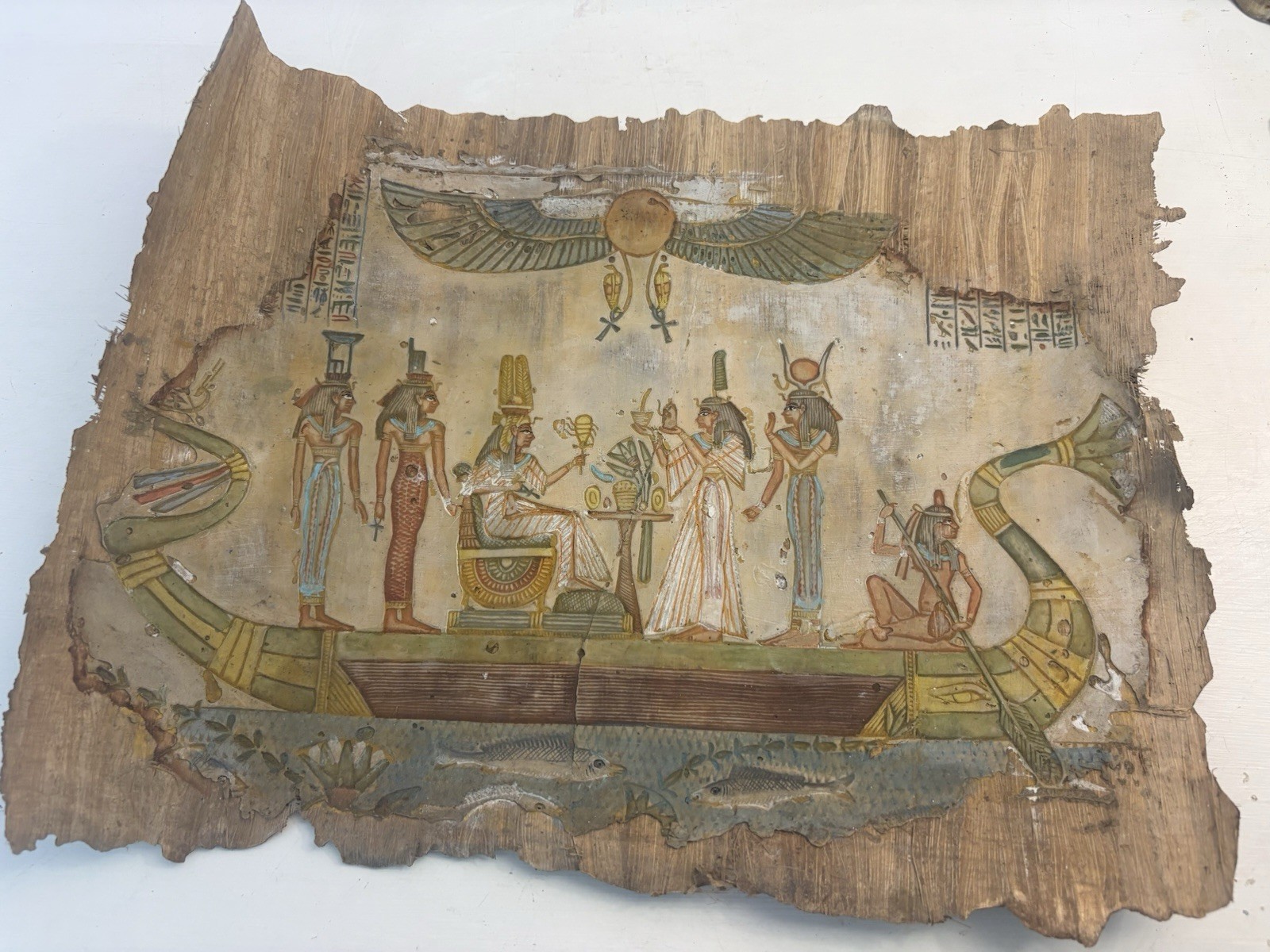 Tomb of Queen Nefertari: Egyptian modern souvenir painting on papyrus paper