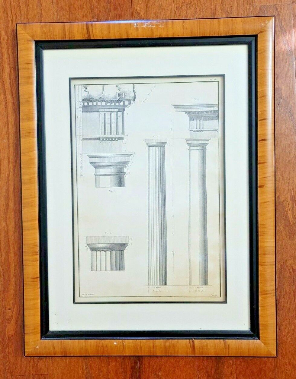 THE PALATINO COLLECTION LITHOGRAPH PRINT – ARCHITECTURAL– GREEK COLUMN BLUEPRINT