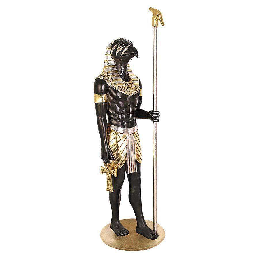 Egyptian Horus Falcon God of Divine Order Falcon Life Size Statue Over 6 Ft Tall