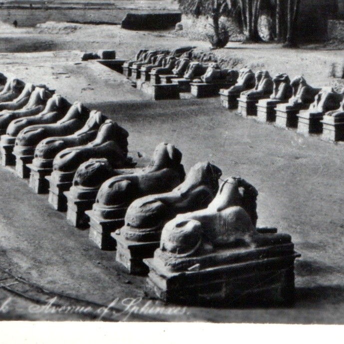 c1930s Luxor Egypt RPPC Karnak Avenue of Sphinxes Ancient Ram Headed Statue View c1930s Luxor Egypt RPPC Karnak Avenue of Sphinxes Ancient Ram Headed Statue View