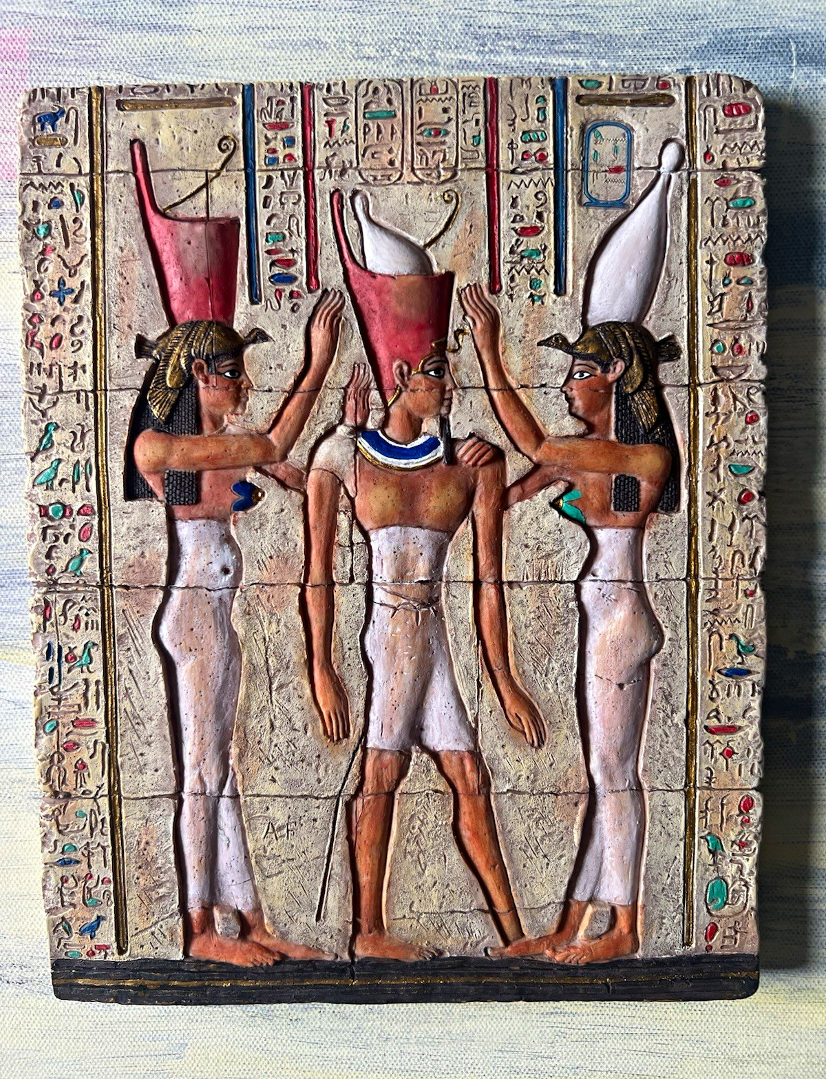 Summit Collection Egyptian Osiris Isis Nephthys Wall Plaque Resin 9” Vintage Summit Collection Egyptian Osiris Isis Nephthys Wall Plaque Resin 9” Vintage